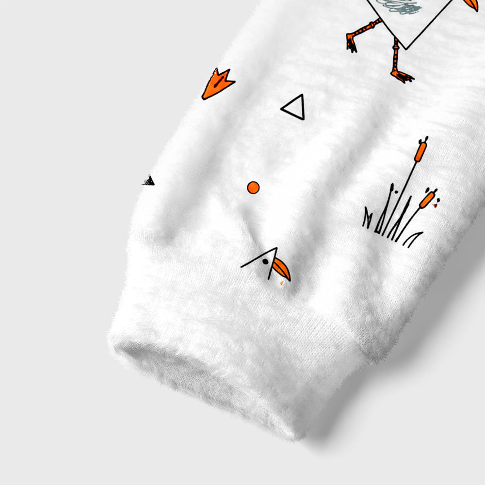 Funny Triangull Pun Geek Women's Fuzzy Fleece Cropped Sweater