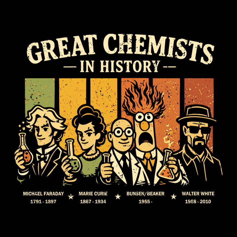 Great Chemists In History Geek T-Shirt