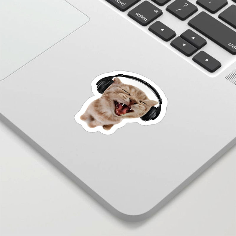 Musical Kitten Funny Geek Sticker