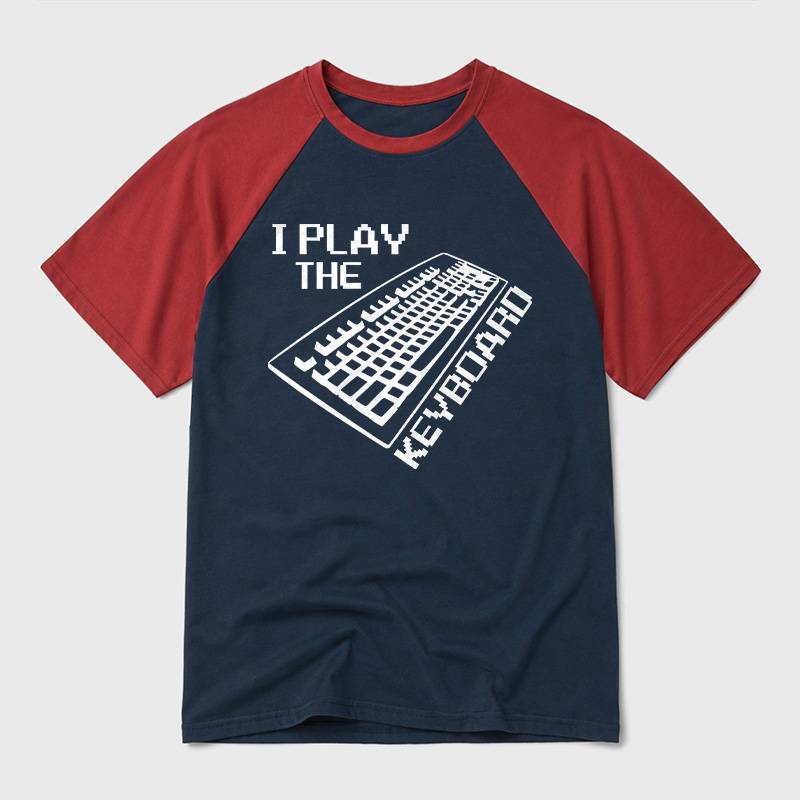 I Play The Keyboard Geek Retro Raglan T-Shirt