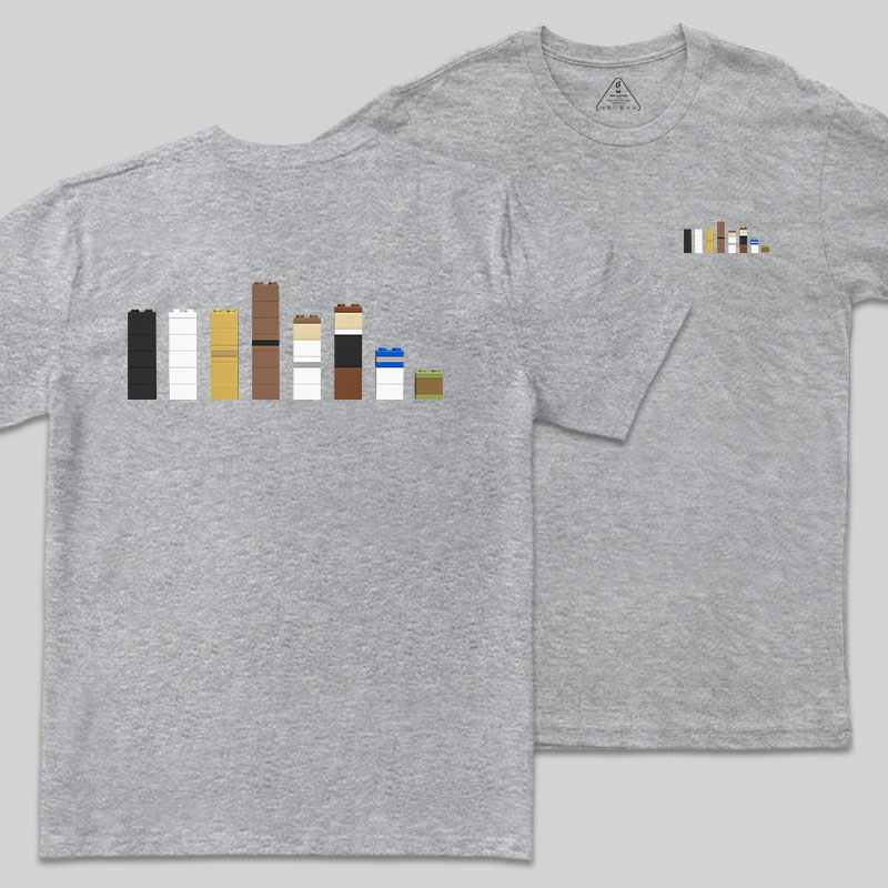 Building Blocks Creative Galactic Color Theory Front and Back Printing Geek T-Shirt