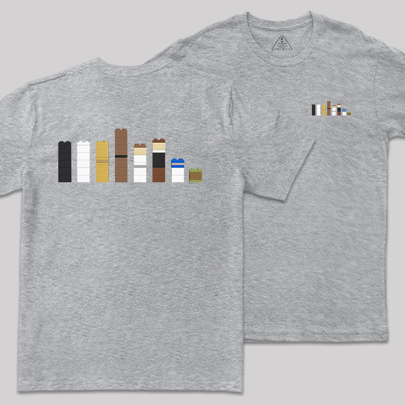 Building Blocks Creative Galactic Color Theory Front and Back Printing Geek T-Shirt