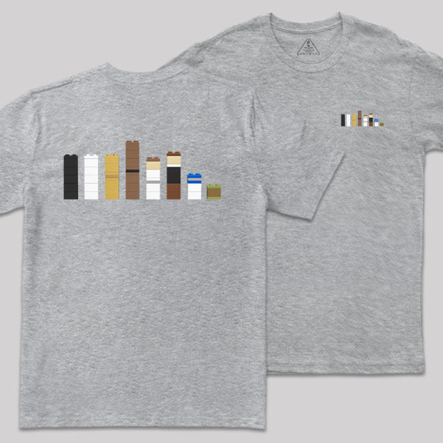 Building Blocks Creative Galactic Color Theory Front and Back Printing Geek T-Shirt