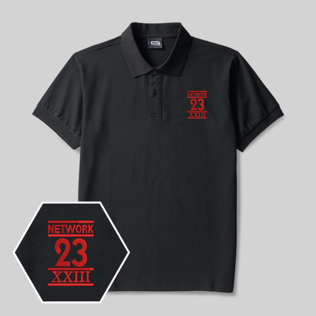 Network 23 Geek Embroidered Polo Shirts