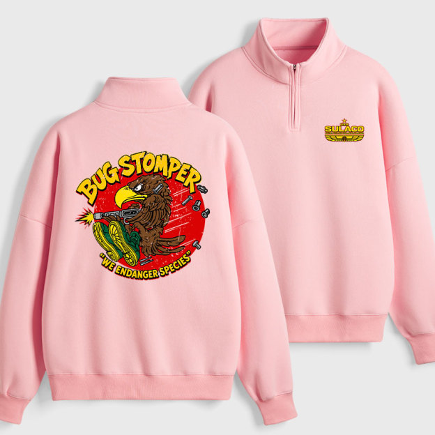 Bug Stomper Alien Geek Fleece Quarter-Zip Pollover