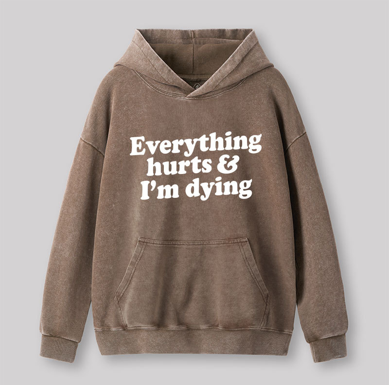Everything Hurts And I'm Dying Washed Hoodie