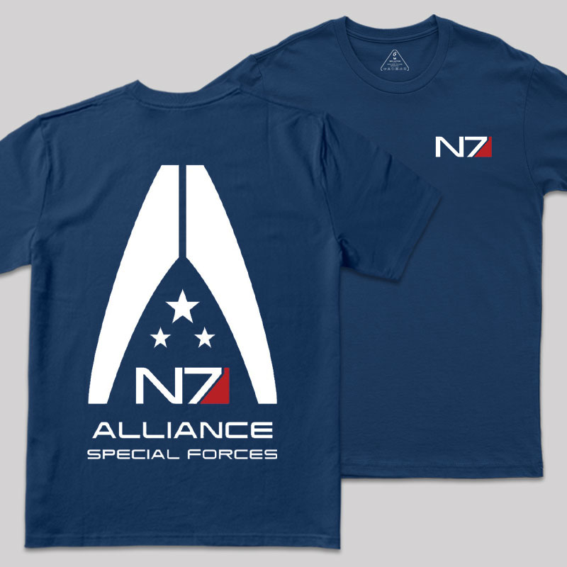 Mass Effect N7 Front and Back Printing Geek T-Shirt