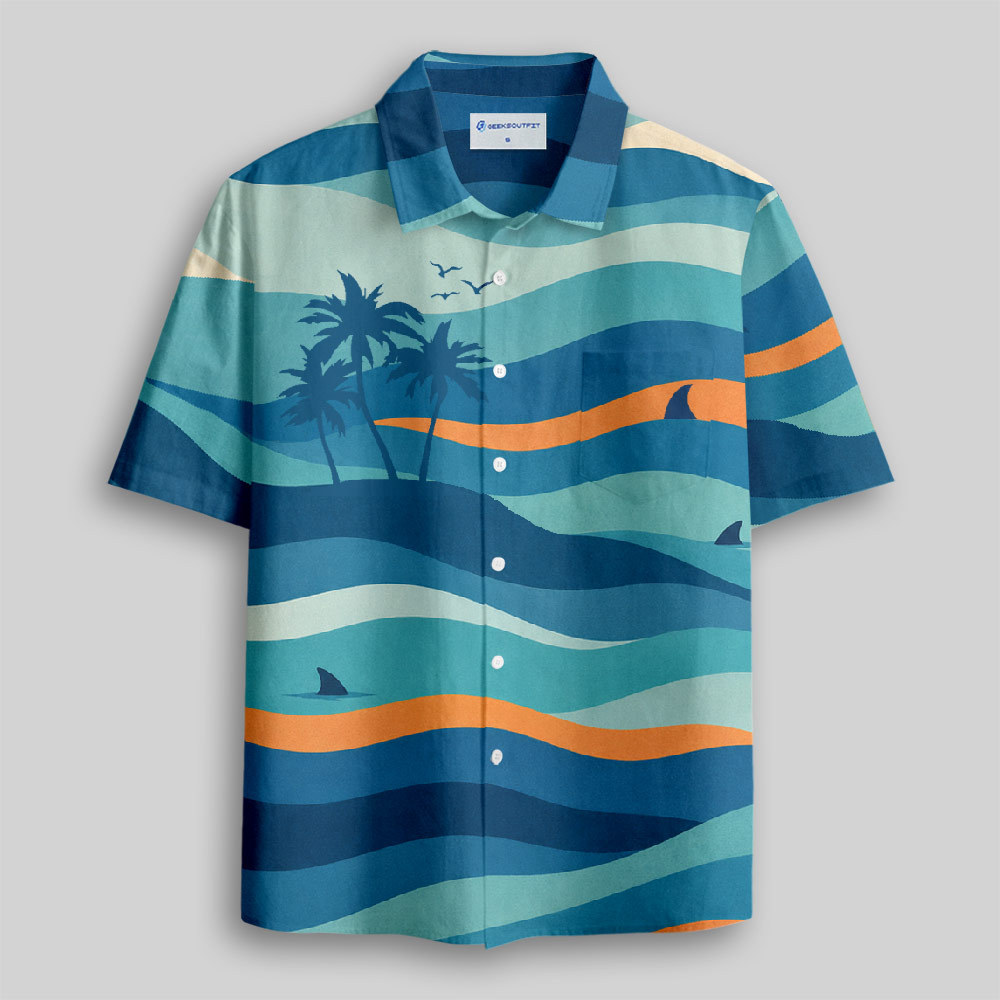 Amity Wave Resort Button Up Pocket Shirt