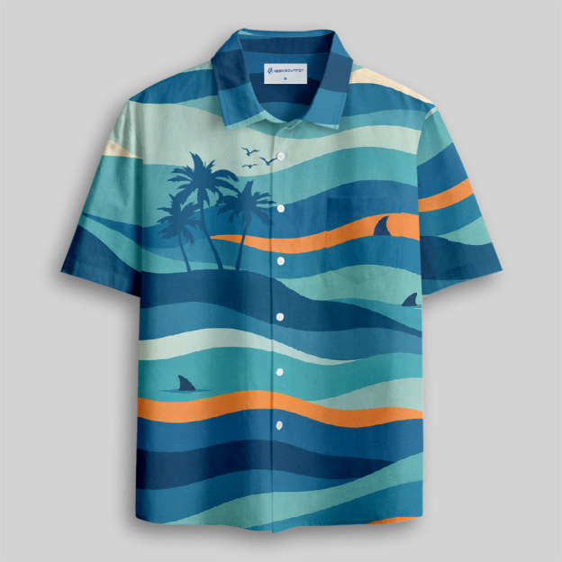 Amity Wave Resort Button Up Pocket Shirt