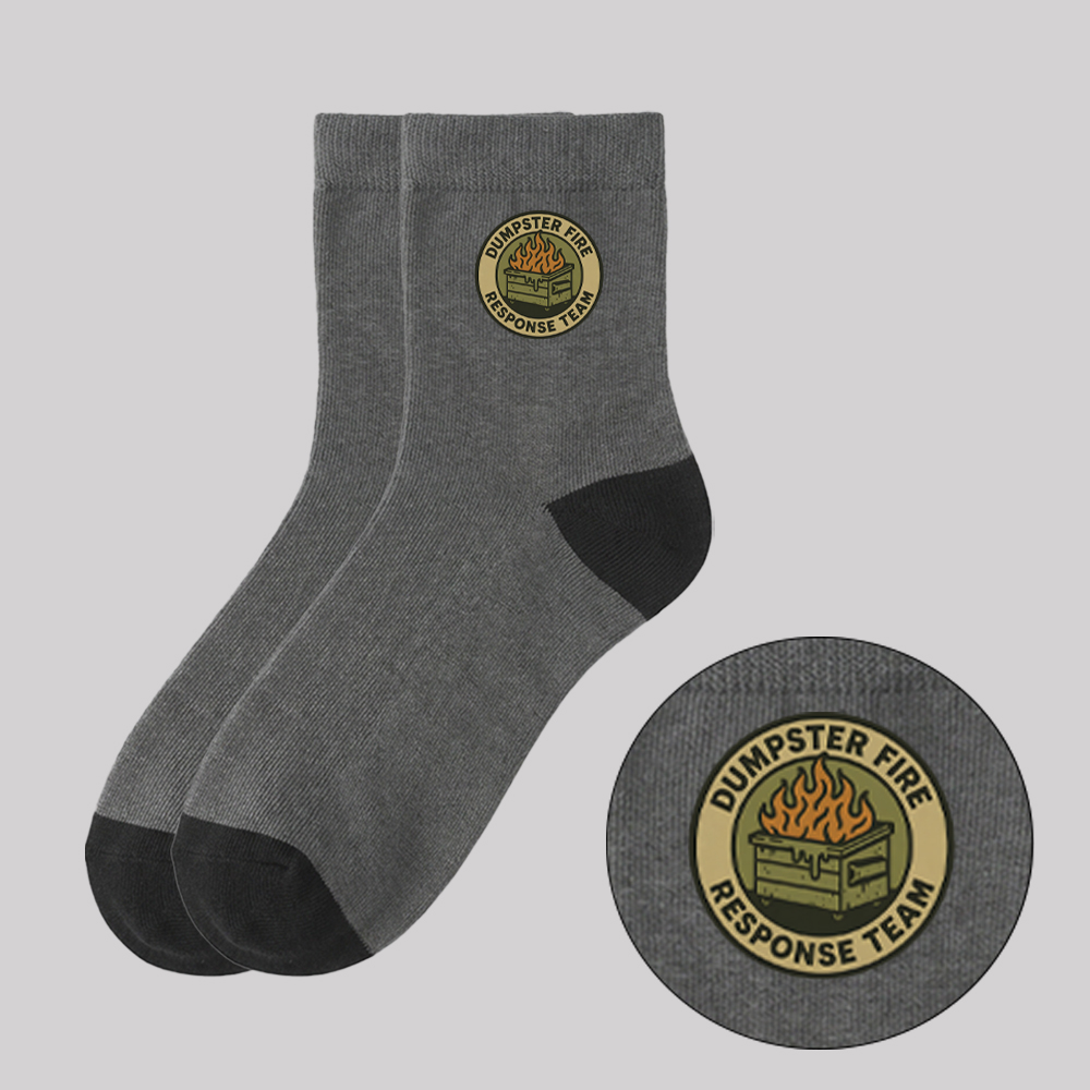 Dumpster Fire Response Team Geek Cotton Daily Socks