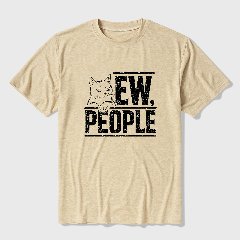Ew People Funny Cat Ultra Soft Heather Tee