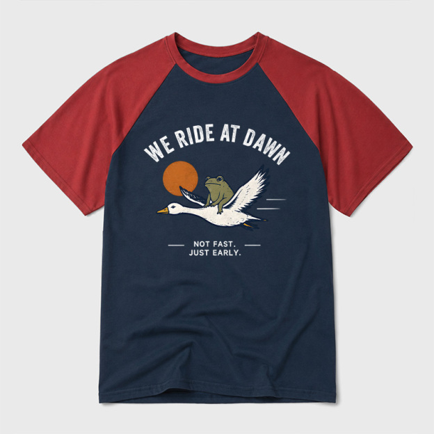 We Ride at Dawn Geek Retro Raglan T-Shirt