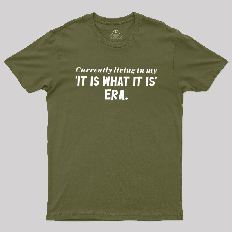 Currently Living in My 'It Is What It Is' Era Geek T-Shirt