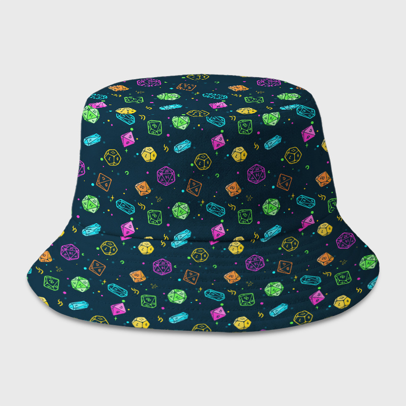 Colorful DND Dice RPG Geek Bucket Hat