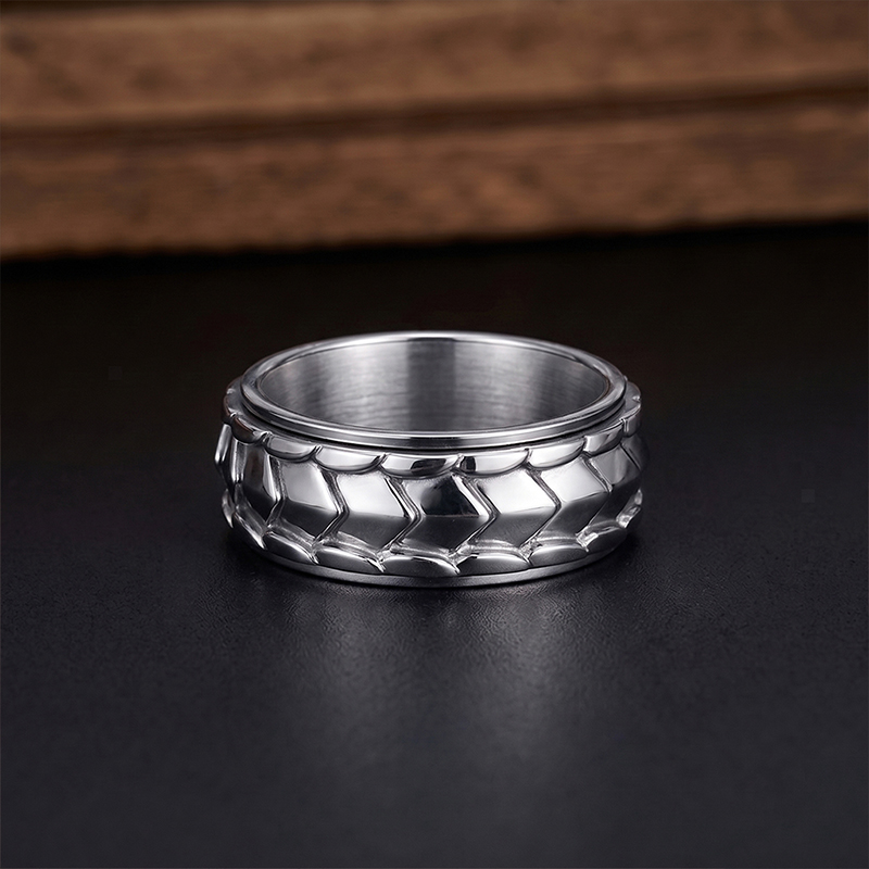 Medieval Armor Pattern Geek Stainless Steel Ring