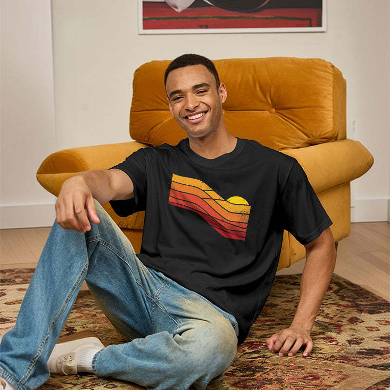 70s Retro Sunset Geek T-Shirt