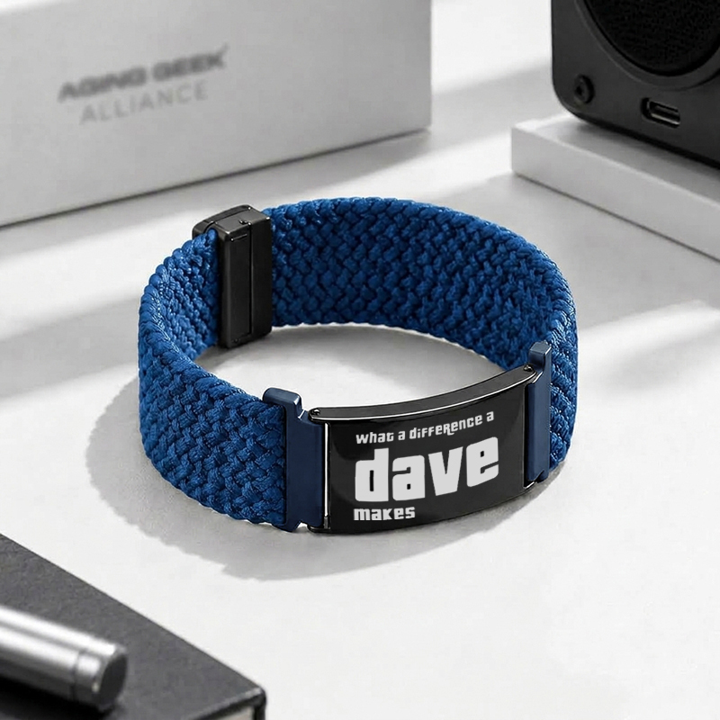 What A Difference A Dave Makes Geek Braided Steel Bracelet