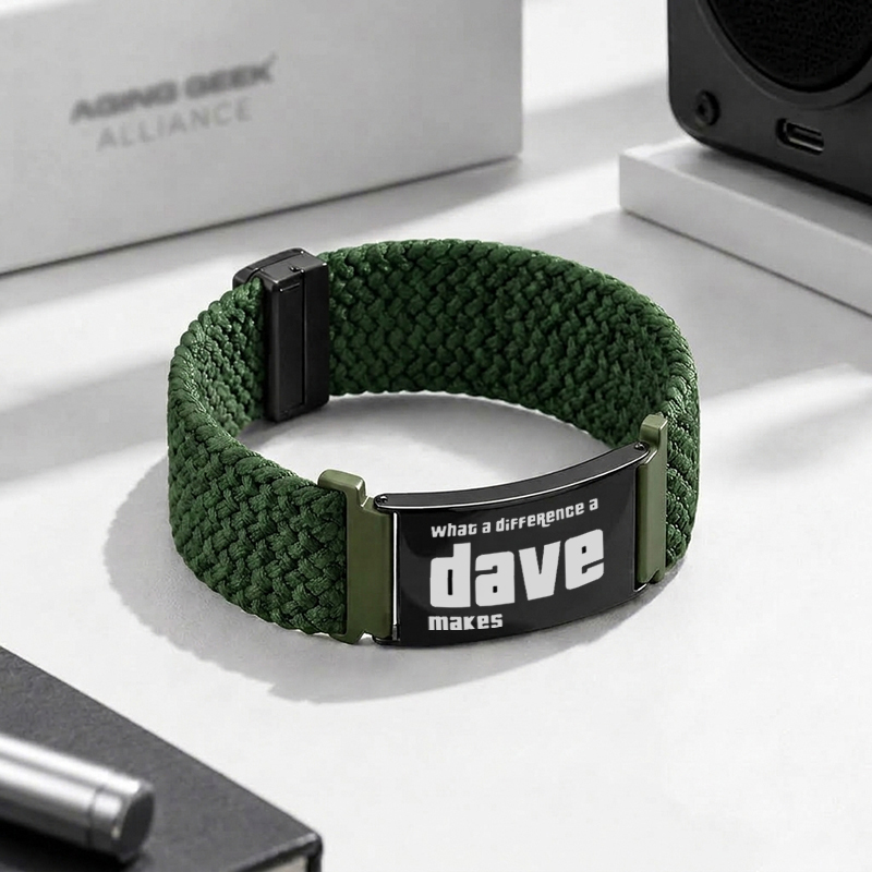 What A Difference A Dave Makes Geek Braided Steel Bracelet