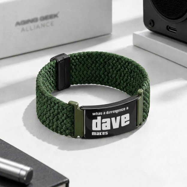 What A Difference A Dave Makes Geek Braided Steel Bracelet