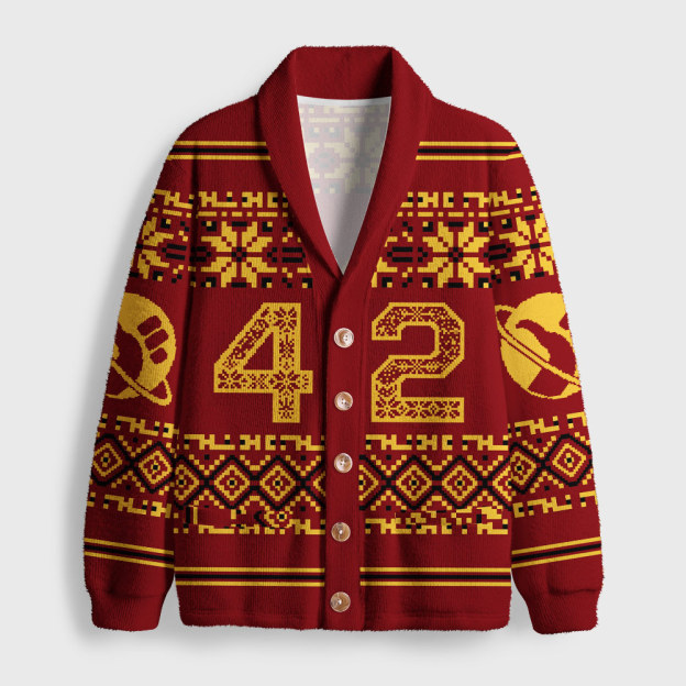The Answer is 42 Geek Shawl Collar Cardigan
