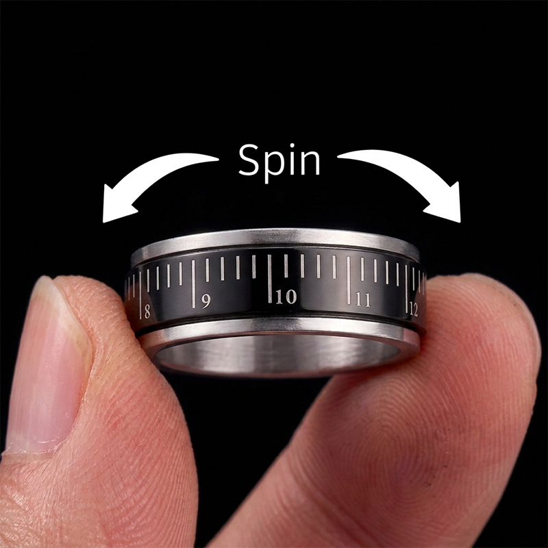 Centimeter Scale Geek Stainless Steel Ring