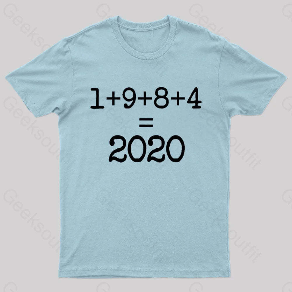 1984 Equals 2020 Orwellian Days Are Here Nerd T-Shirt Light Blue / S