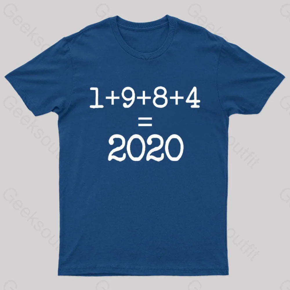 1984 Equals 2020 Orwellian Days Are Here Nerd T-Shirt Navy / S