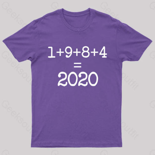 1984 Equals 2020 Orwellian Days Are Here Nerd T-Shirt Purple / S