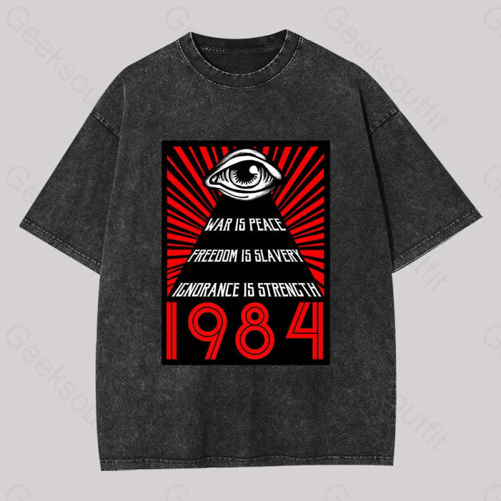 1984 Orwell Washed T-Shirt Black / S