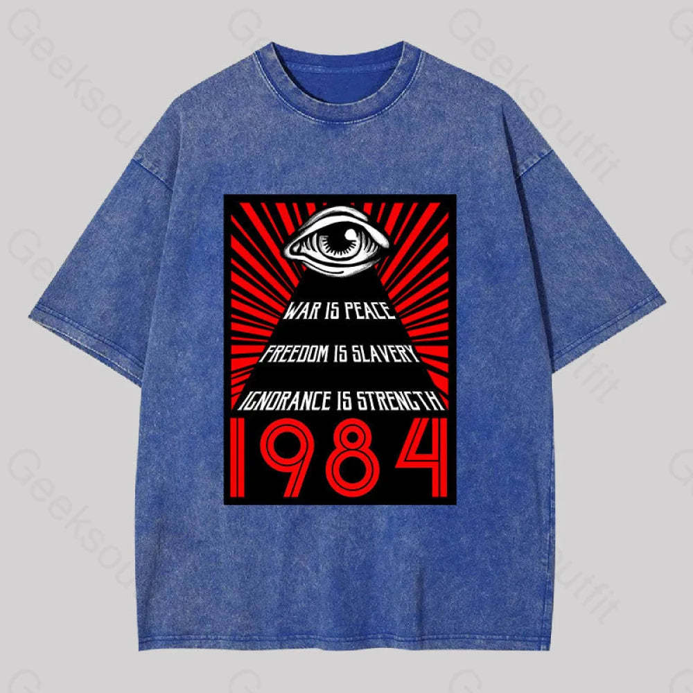 1984 Orwell Washed T-Shirt Blue / S