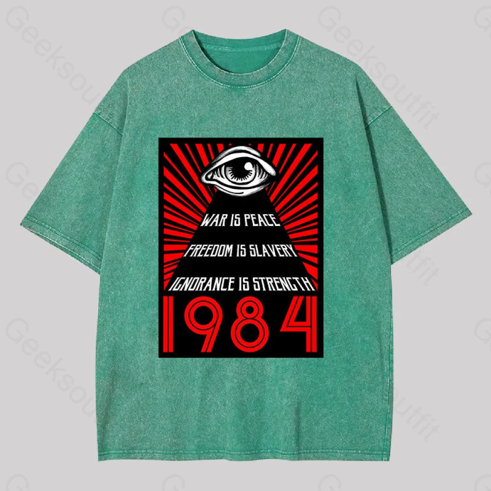 1984 Orwell Washed T-Shirt Grass Green / S