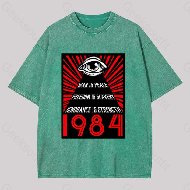 1984 Orwell Washed T-Shirt Grass Green / S