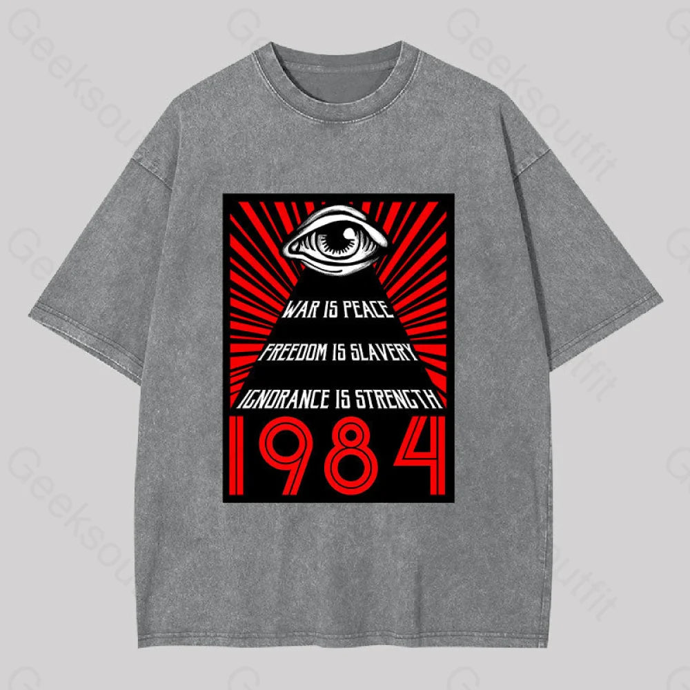 1984 Orwell Washed T-Shirt Grey / S
