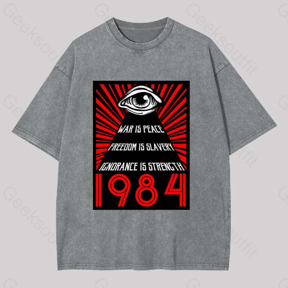 1984 Orwell Washed T-Shirt Grey / S