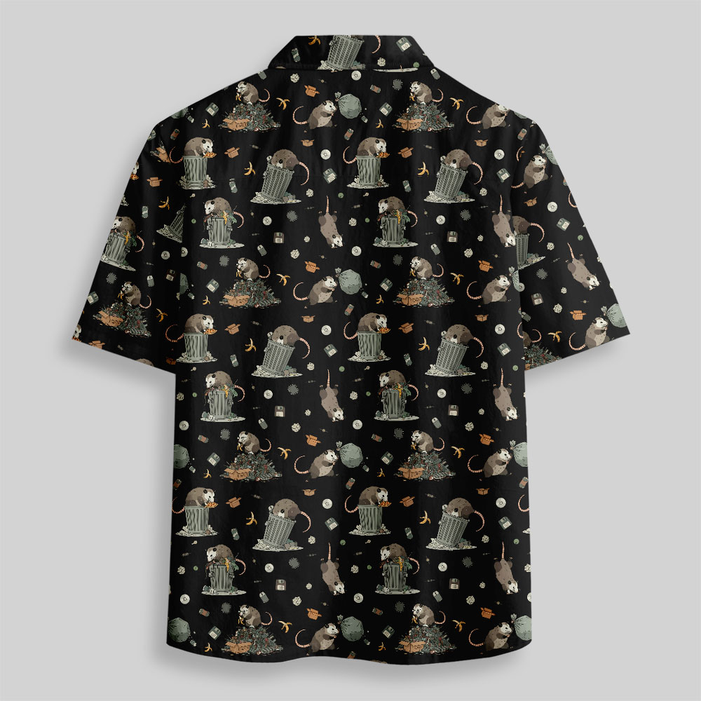 Cyber Scavenger Black Button Up Pocket Shirt