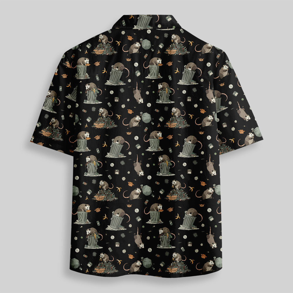 Cyber Scavenger Black Button Up Pocket Shirt