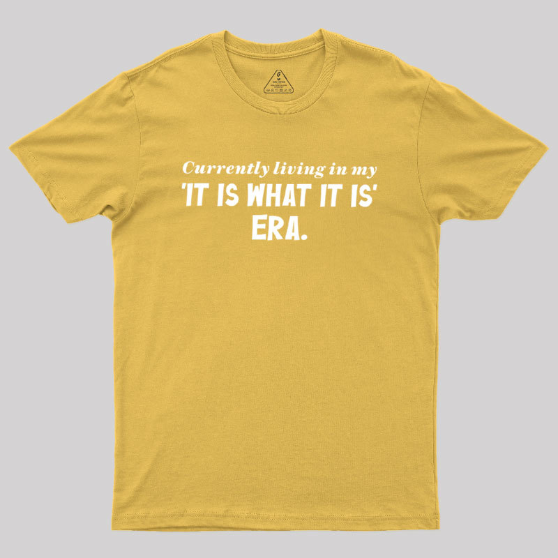 Currently Living in My 'It Is What It Is' Era Geek T-Shirt