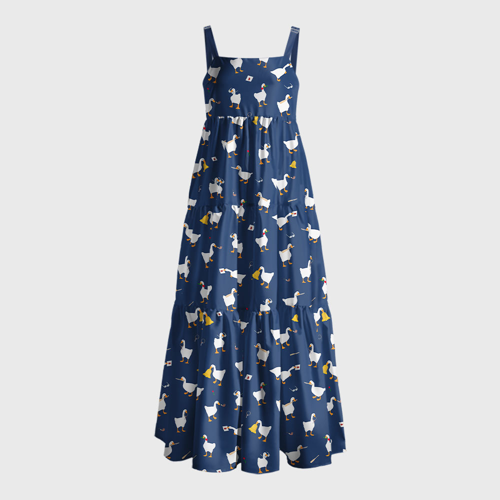 Goose Game Geek Tiered Cami Maxi Dress