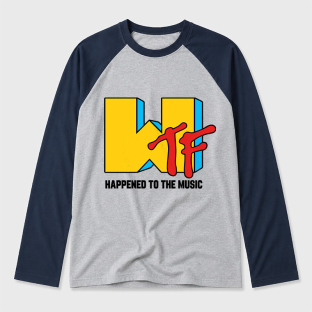 WTF Happened To The Music Geek Retro Raglan Long-Sleeve Tee
