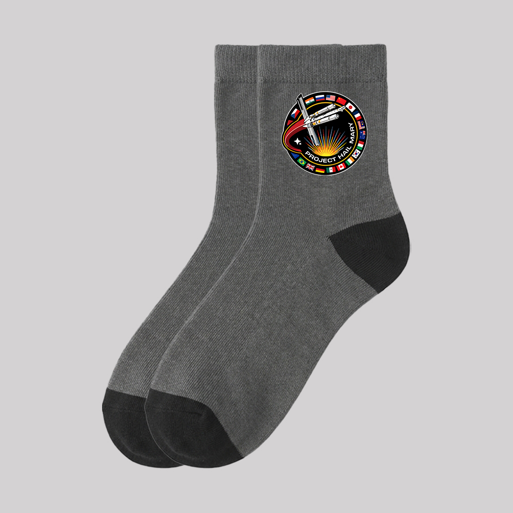 Astro Mission Badge Geek Cotton Daily Socks