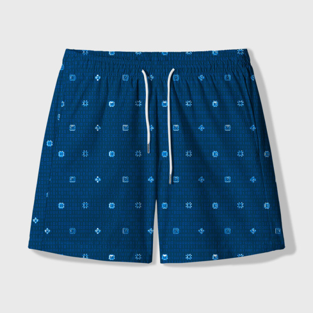 Code Circuit Geek Hawaiian Swim Trunks