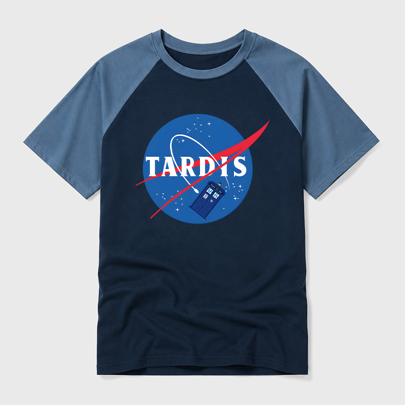 Tardis Geek Retro Raglan T-Shirt