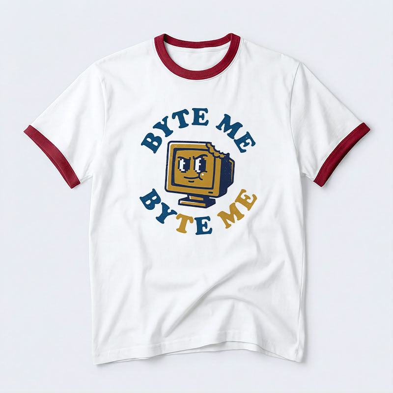 Byte Me Geek Retro Ringer T-Shirt