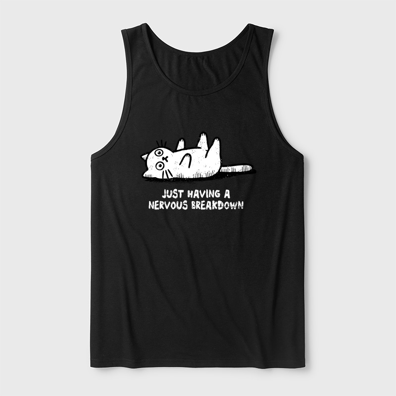 Nervous Breakdown Cat Ultra Soft Heather Tank