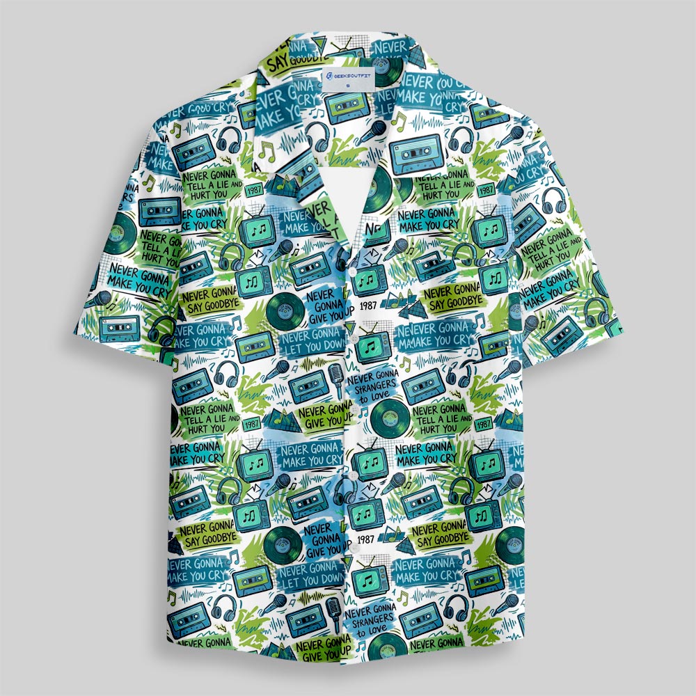 Never Gonna Give You Up Button Up Pocket Shirt