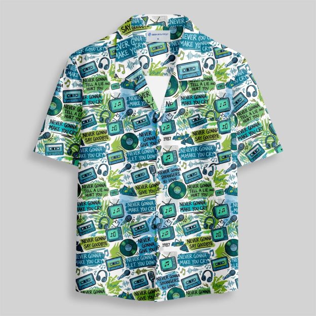 Never Gonna Give You Up Button Up Pocket Shirt