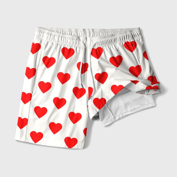 Carl's Sacred Hearts Short Geek Hawaiian Swim Trunks