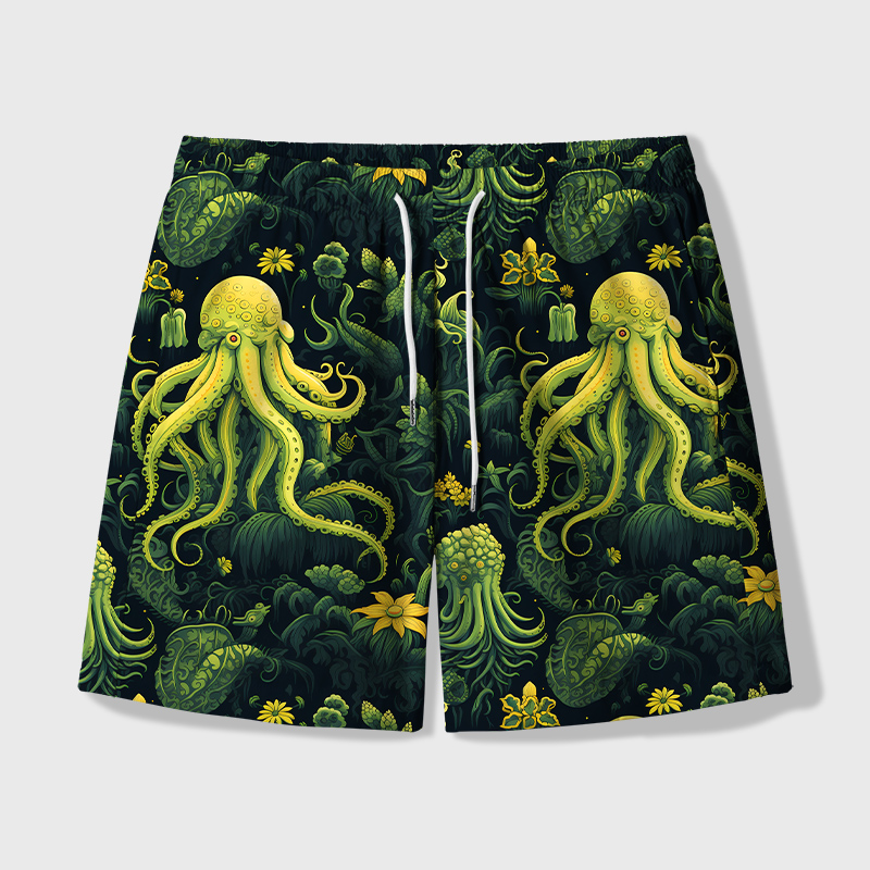 Cthulhu Geek Hawaiian Swim Trunks