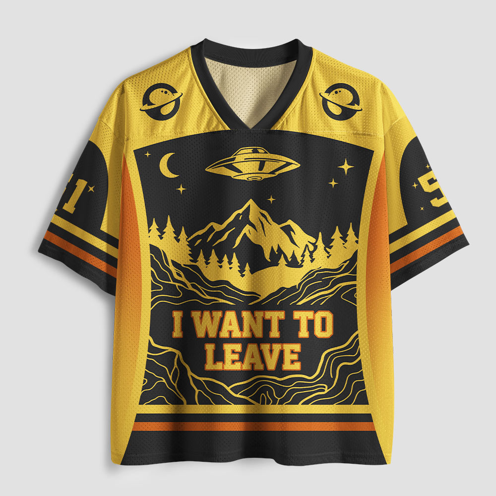 I Want To Leave Geek Mesh Jersey