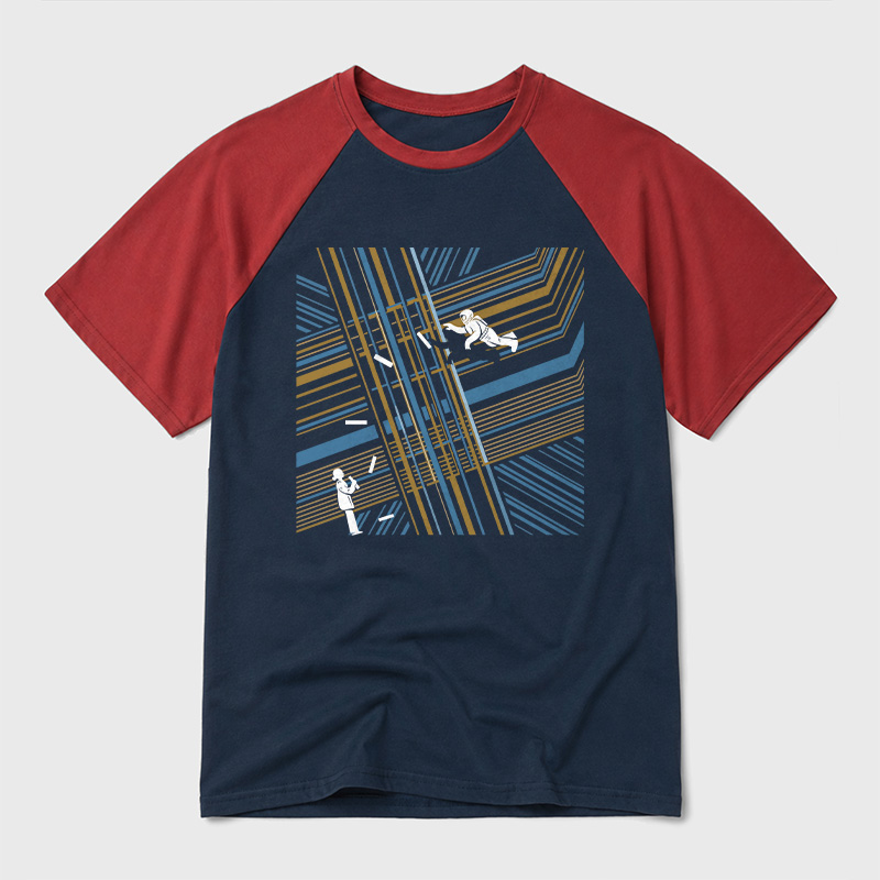 Library of Time Geek Retro Raglan T-Shirt